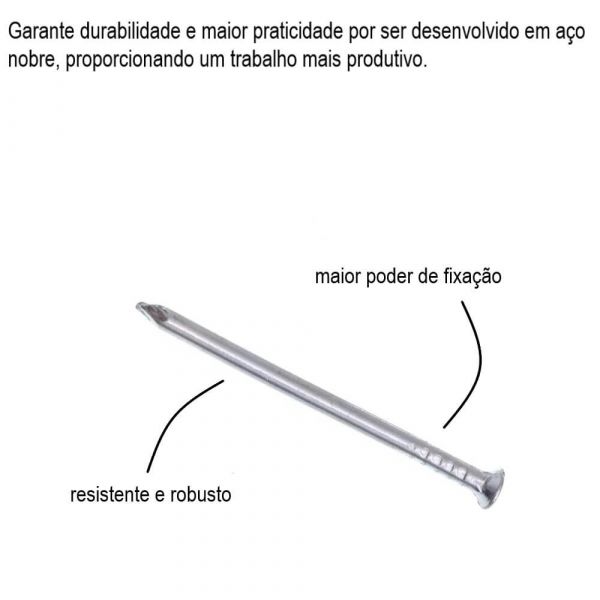 Prego De Aço Com Cabeça 3,00 x 40mm Bemfixa