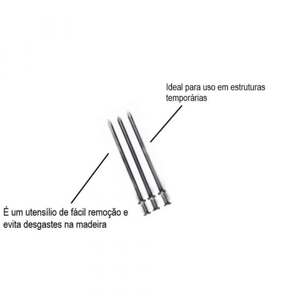 1 Kg Prego De Aço Com Cabeça Dupla 18 X 27mm Triangulo