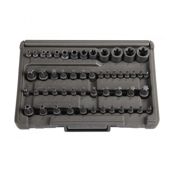 Kit Soquetes Bits Master Torx 53 Peças com Caixa Organizadora Otc