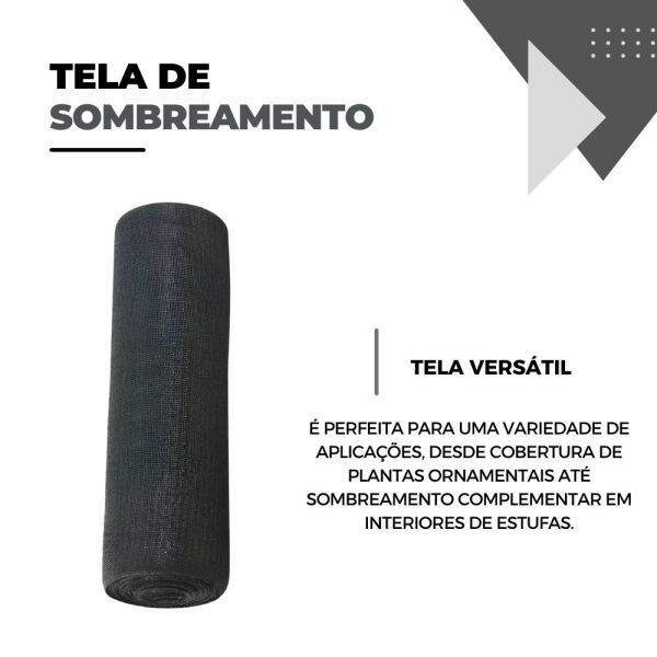 1 Metro de Tela de Sombreamento Sombrite 50% 1,5mx1 Preta Ginegar