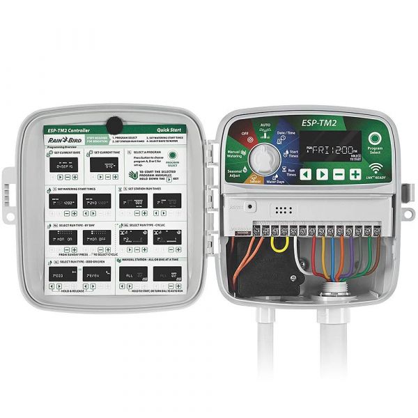 Programador de Irrigação Outdoor com Compatibilidade Wifi ESP-TM2 8 Estações F54228 230V Rain Bird