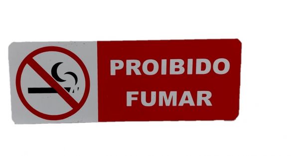 Placa Sinalização 19 X 7 cm Proibido Fumar