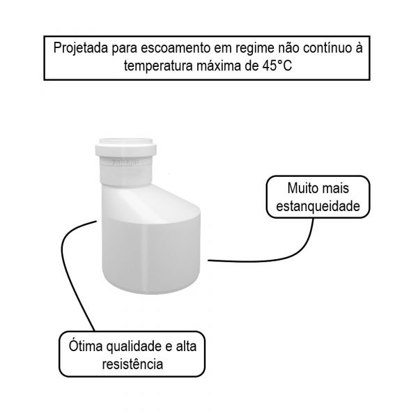 Redução Excêntrica Esgoto 100 x 50mm Fortlev