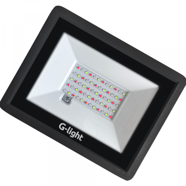 Refletor Slim Led RGB 50W Autovolt em Alumínio G-light