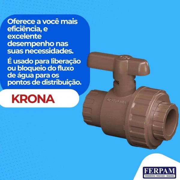 Registro Esfera Pvc 25mm Soldável União Krona