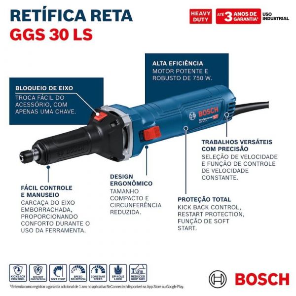 Retificadeira Bosch Reta GGS 30 LS 750w (50E0)