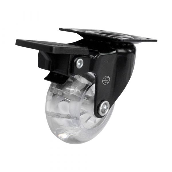 Rodízio Black Gel 1.3/8 Pol. Placa Giratória com Freio 30Kg Colson