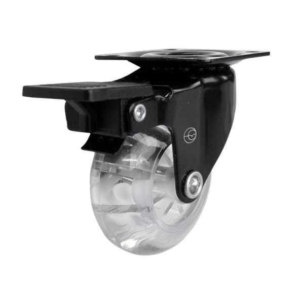 Rodízio Black Gel 1.3/8 Pol. Placa Giratória com Freio 30Kg Colson