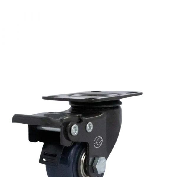 Rodízio Carbon Blue 210 Placa Giratória com Freio 50Kg Colson