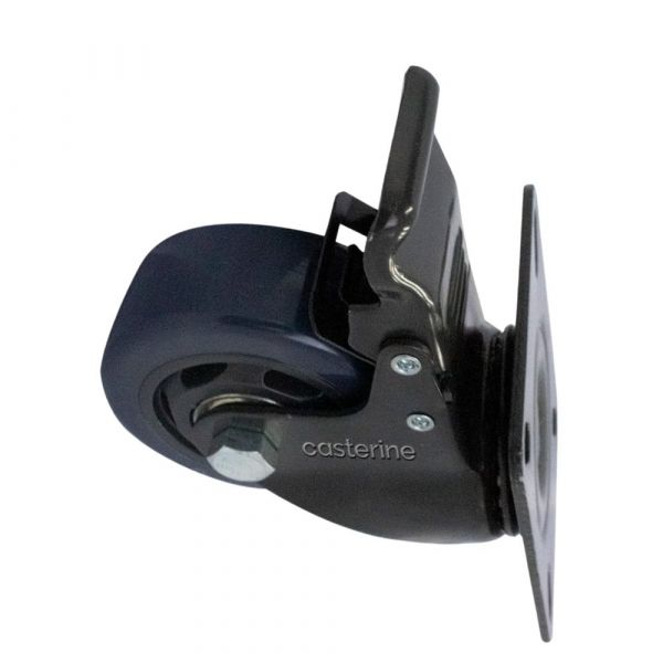 Rodízio Carbon Blue 312 Placa Giratória com Freio 70Kg Colson
