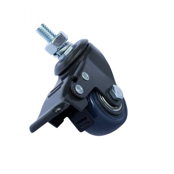 Rodízio Carbon Blue Espiga Rosca Giratória com Freio 1.5/8 Pol. 30Kg Colson