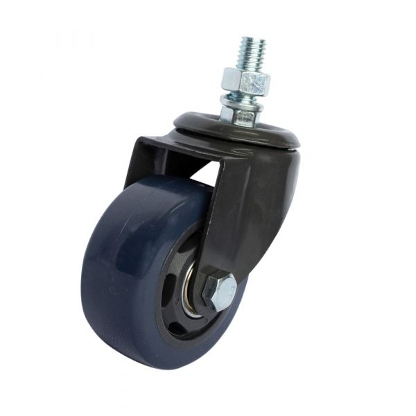 Rodízio Espiga 312 Carbon Blue Rosca Giratória 70Kg Colson