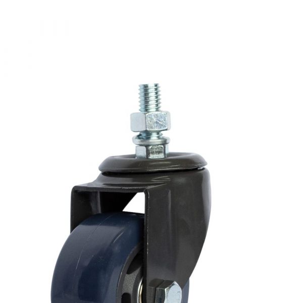 Rodízio Espiga 312 Carbon Blue Rosca Giratória 70Kg Colson