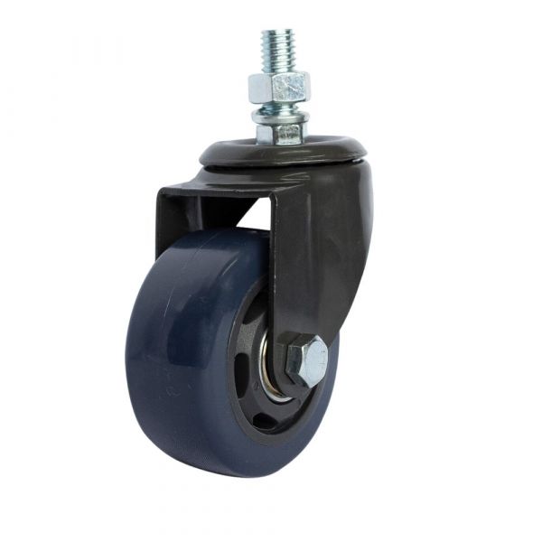 Rodízio Espiga 312 Carbon Blue Rosca Giratória 70Kg Colson