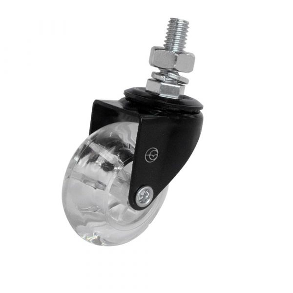 Rodízio Espiga Black Gel 1.3/8 Pol. Placa Giratória 30Kg Colson