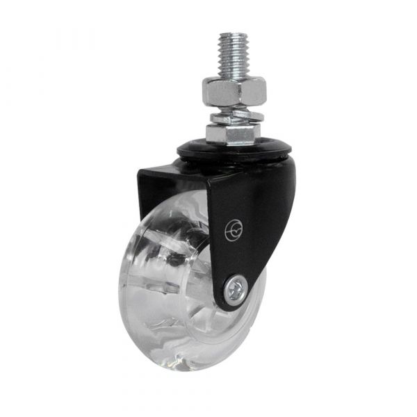 Rodízio Espiga Black Gel 1.3/8 Pol. Placa Giratória 30Kg Colson