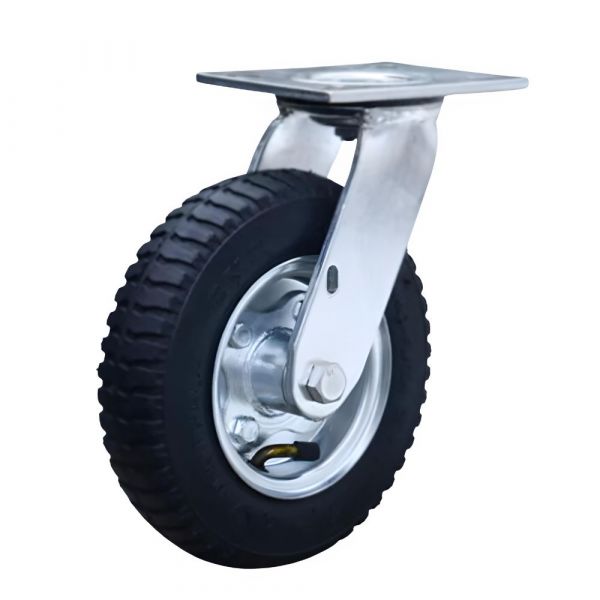 Rodízio Placa Preto 250-4 Giratório Roda Polipropileno Pneumático 150Kg Colson