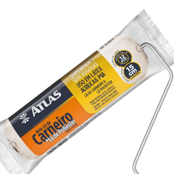 Rolo de Lã Sintética Mista 15cm Atlas