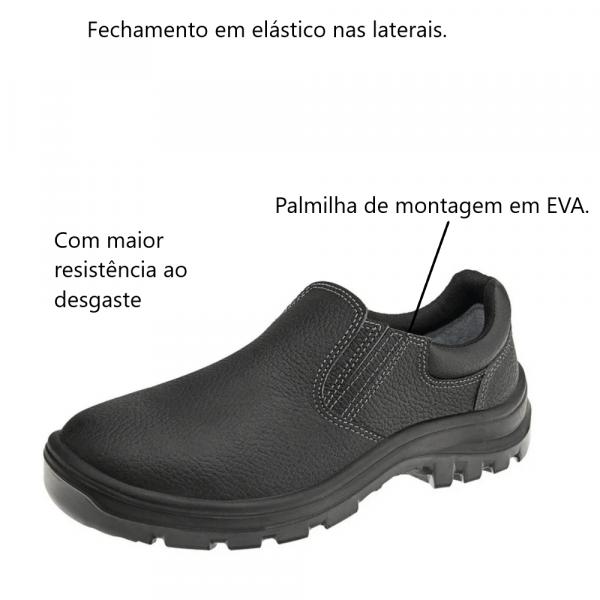 Sapato Unissex com Elástico 10VT48 Preto N°39 Marluvas