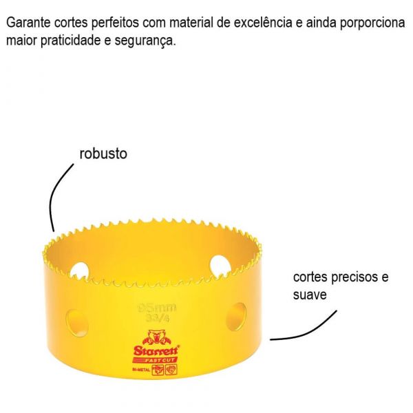 Serra Copo Bi Metal 3.3/4” 95mm Starrett