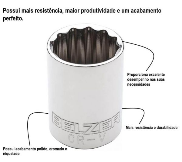 Soquete Estriado Com Encaixe 1/2