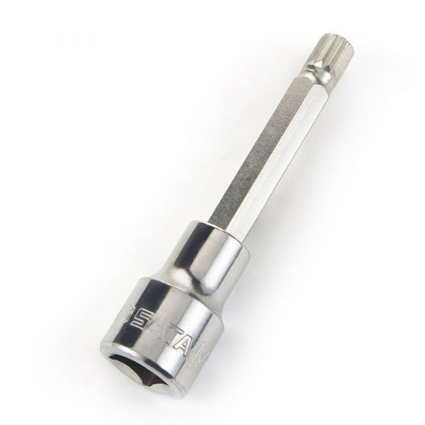 Soquete Bit Multidentado Longo M16 1/2 Pol. x 100mm Sata
