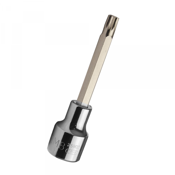 Soquete Bit Multidentado Longo M5 1/2 Pol. x 10mm Sata