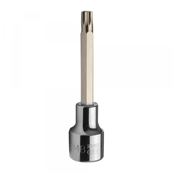 Soquete Bit Multidentado Longo M5 1/2 Pol. x 10mm Sata