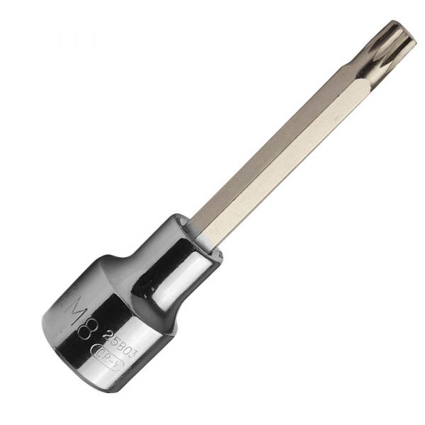 Soquete Bit Multidentado Longo M8 1/2 Pol. x 100mm Sata
