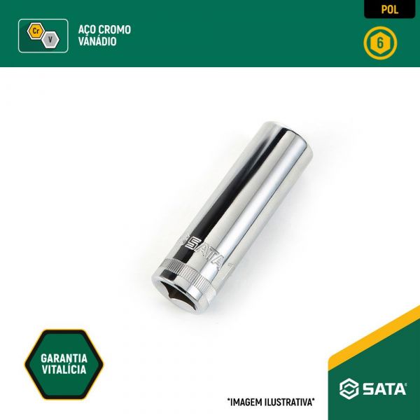 Soquete Sextavado Longo 1/2 Pol. de 13/16 Pol. Sata