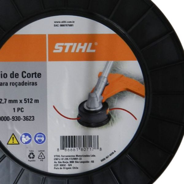 1 Metro de Fio de Nylon Para Roçadeiras 2,7mm Vermelho Stihl 