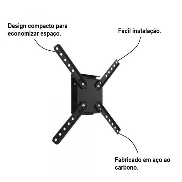 Suporte Para Tv Preto 10 a 55 SBRP 110 Brasforma