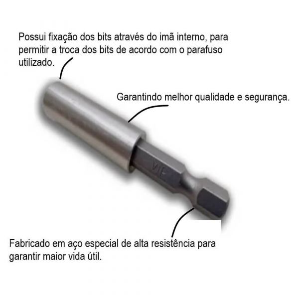 Suporte Para Bits Magnético 1/4
