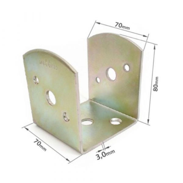 Suporte para Telhado 70 x 70 x 80 x 3,0mm Minubras