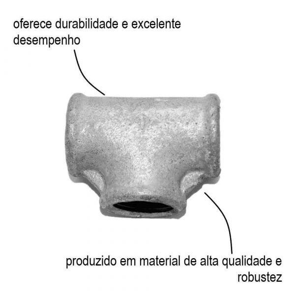 Tê Bsp Galvanizado 1” Tupy