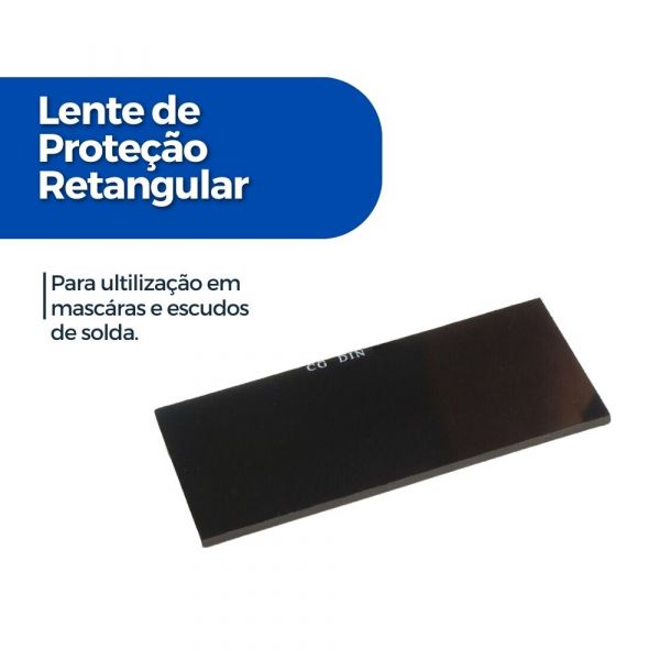 Lente de Proteção Retangular Nº14 Escura Carbografite