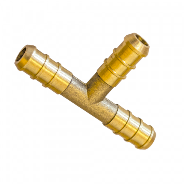 Tee Latão BM 3/8 x BM 3/8 x BM 3/8 Pol. Maqenge