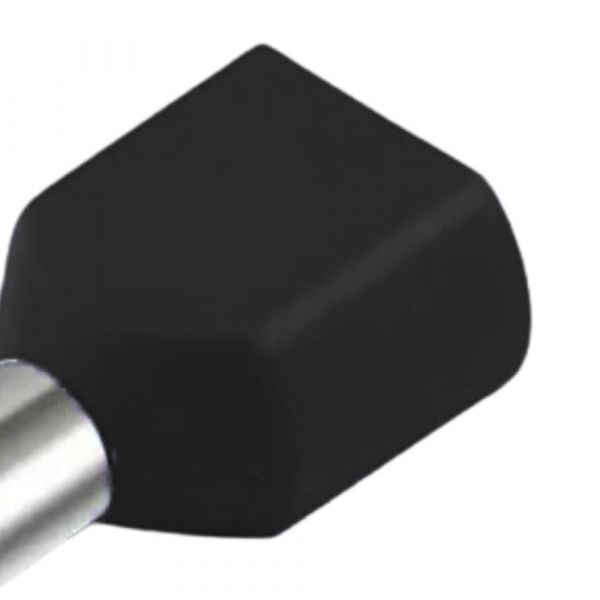 Terminal Tubular Ilhós Duplo 1,5mm Preto Lukma