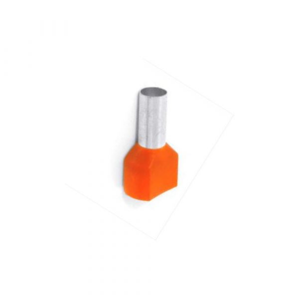 Terminal Tubular Duplo Ilhos 4,0mm Laranja Lukma