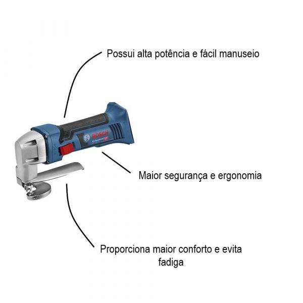 Tesoura faca a bateria Bosch GSC 18V-16 700W 18V SB