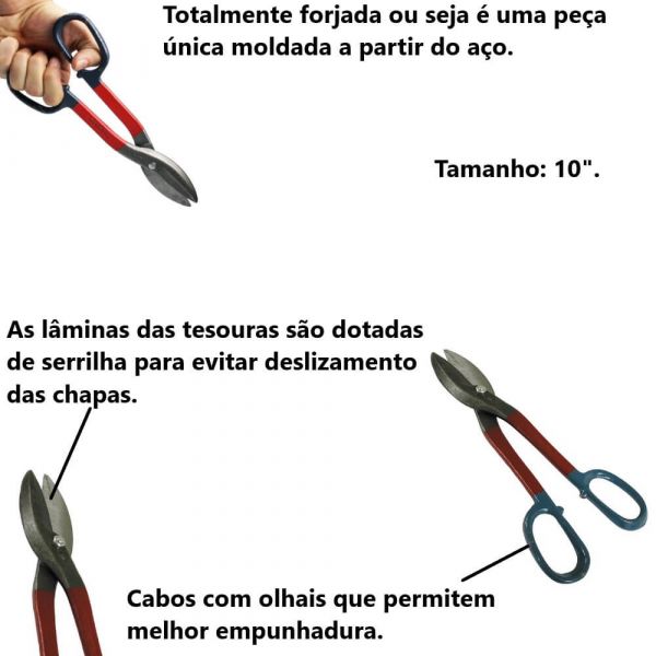 Tesoura para Chapas Tipo Americano 10