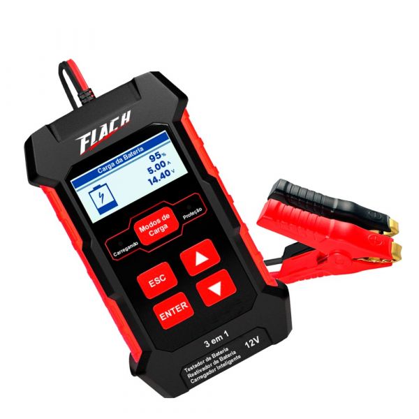 Testador, Carregador e Reativador de Baterias TCF-2005 12V Flach