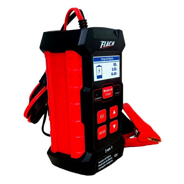 Testador, Carregador e Reativador de Baterias TCF-2005 12V Flach