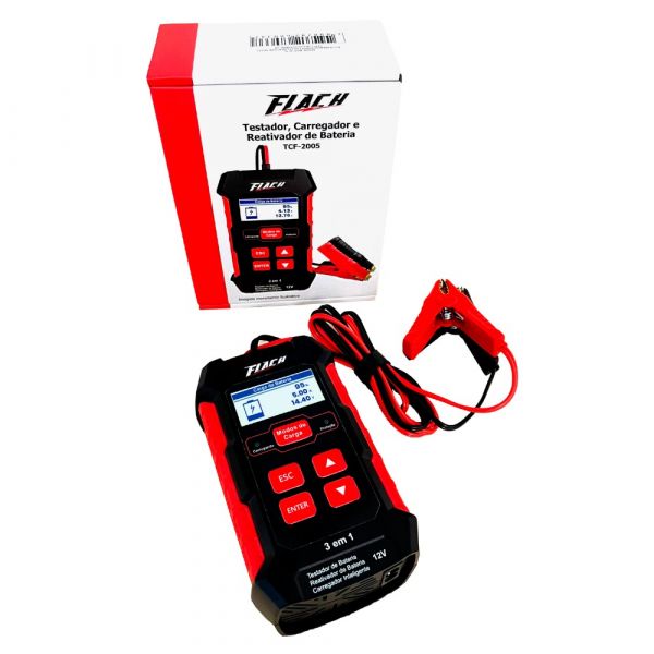 Testador, Carregador e Reativador de Baterias TCF-2005 12V Flach