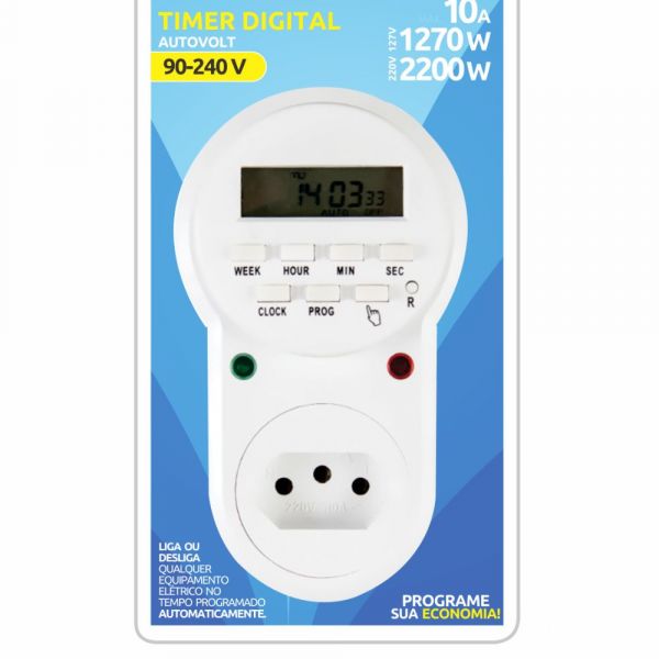 Timer Digital Branco Autovolt 10A G-Light