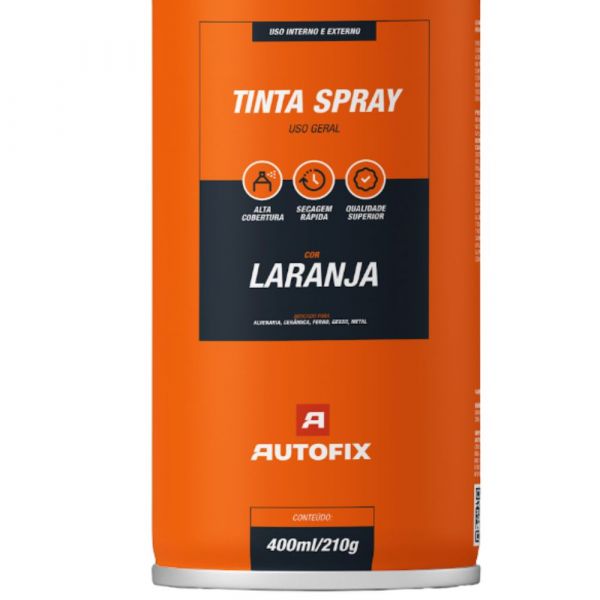 Tinta Spray Uso Geral 400ml Laranja Autofix