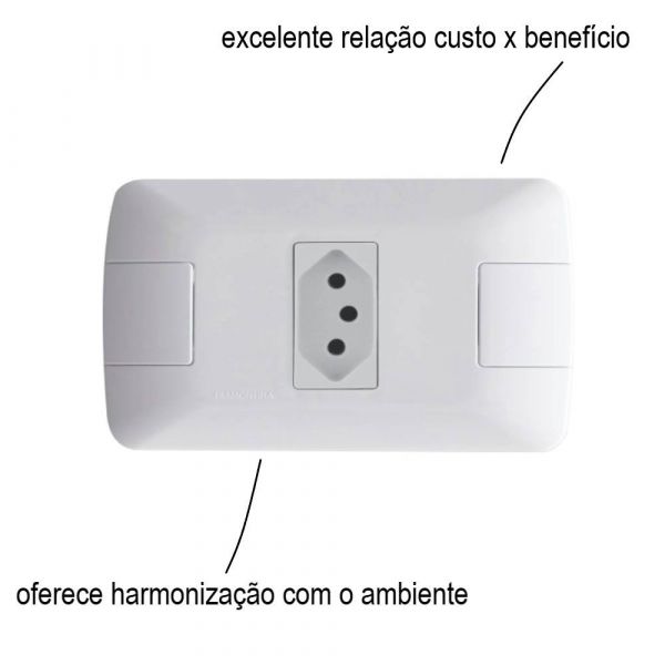 Tomada 2P+T 20 A 250 V Aria Branco Tramontina