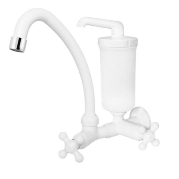 Torneira Bica Móvel com Purificador Branco Marujá Viqua