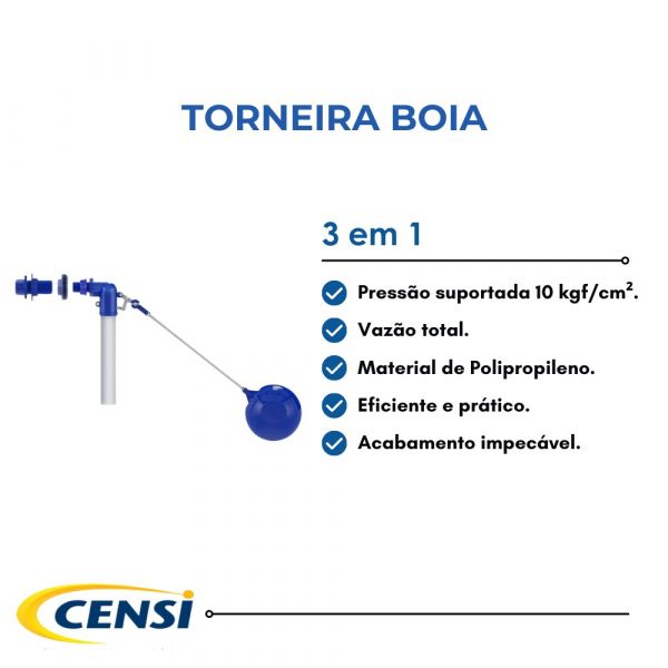 Torneira Boia Vazão Total 3 em 1 (1/23/41) Censi