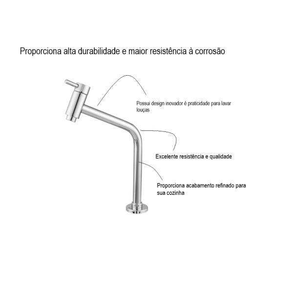Torneira Giratória Cozinha Para Bancada Água Quente/ Fria Vernaza 1/2